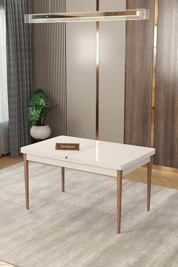 Yemek Masası Mutfak Masası 6-8 kişilik Ahşap Ayaklı 80x130 Açıldığında 80x170